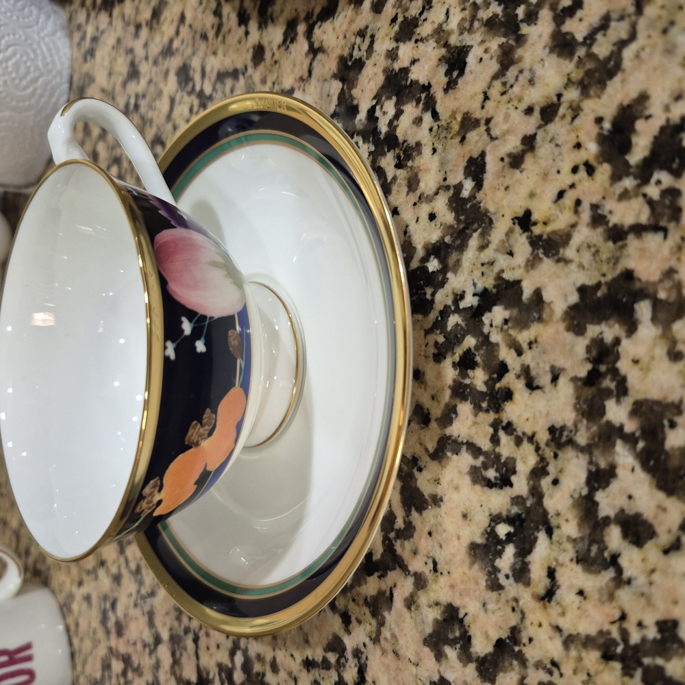 Noritake  Floral Teacup and Saucer Set